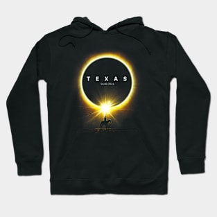2024 Solar Eclipse Seen From The State Of Texas For Cowboys Hoodie
